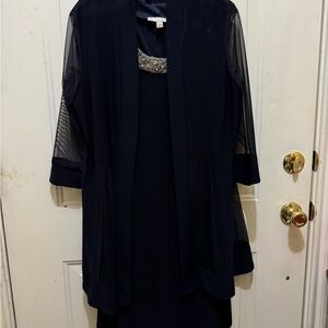 Dress Barn Navy Long Sleeve Dress